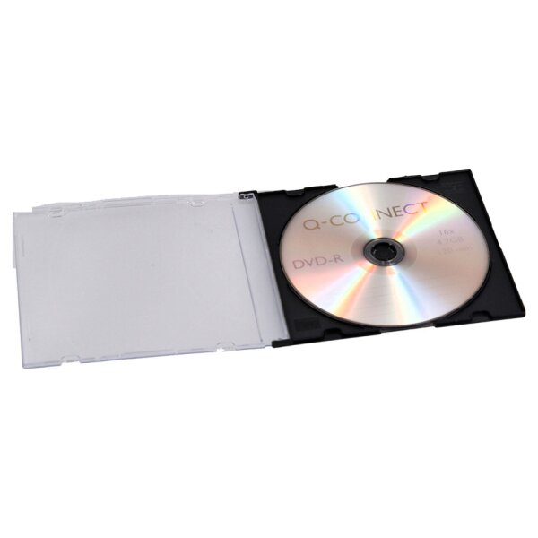 Q-CONNECT CD-H&uuml;lle SlimCase, 25 St&uuml;ck, schwarz transparent KF02210
