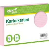 RNK Verlag Karteikarte A5 100 Stück rosa liniert