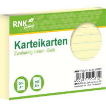 RNK Verlag Karteikarte A7 100 Stück gelb liniert