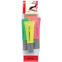 STABILO Textmarker Neon, sortiert, Netz mit 4 Stiften