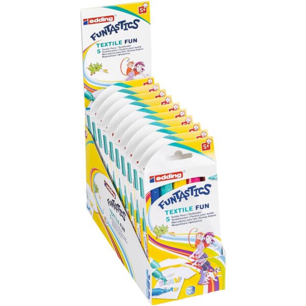EDDING Kindertextilmaler 17 FUNTASTICS TEXTILE FUN, 5 St&uuml;ck, sortiert 4-17-5