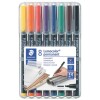 STAEDTLER Folienstift Lumocolor B 8 Farben sortiert permanent
