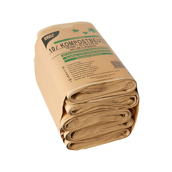 PAPSTAR Kompostbeutel, 10 Liter, braun, 10er