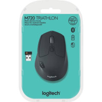 Logitech Maus M720 Triathlon, Multi Device, 8 Tasten, schwarz