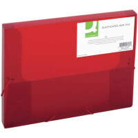 Q-Connect Heftbox transluzent rot A4 25mm Polypropylen