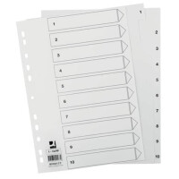 Q-Connect Register Plastik A4 1-10 weiß 10-teilig