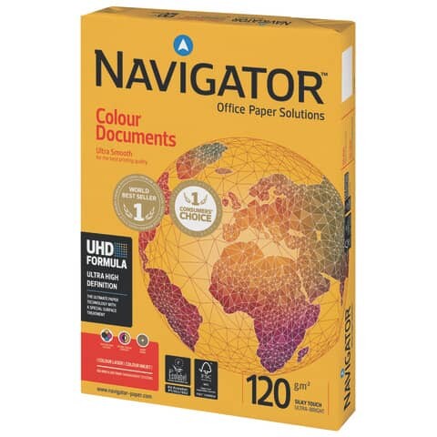 Navigator Kopierpapier Color Documents, A4, 120g m², 250 Blatt, weiß
