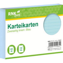 RNK Verlag Karteikarte A6 100 Stück blau liniert