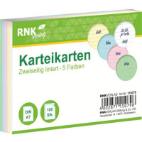 RNK Verlag Karteikarte A7 5farb. liniert 100 Stück