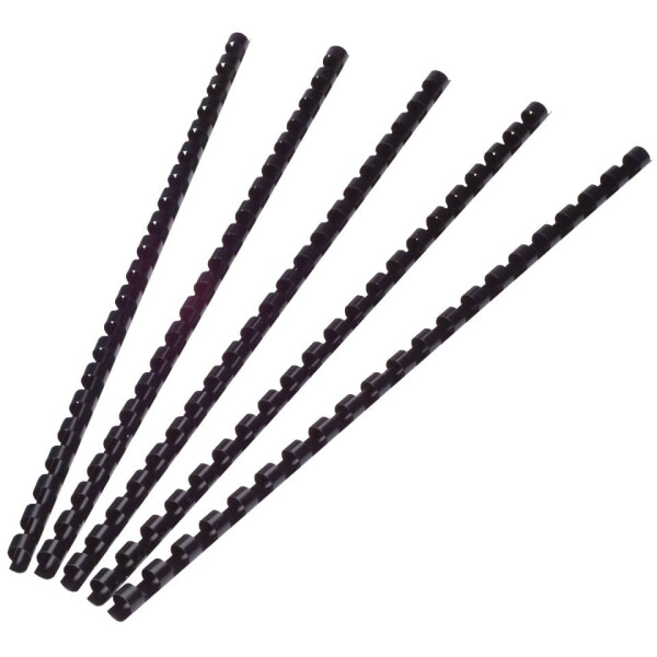 Q-CONNECT Plastik-Binder&uuml;cken, 8 mm, f&uuml;r 45 Blatt, schwarz, 100 St&uuml;ck