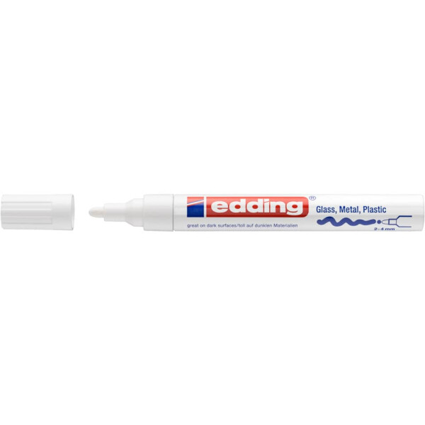 EDDING Glanzlackmarker 750, 2-4mm, Rundspitze, wei&szlig; 750CR-049
