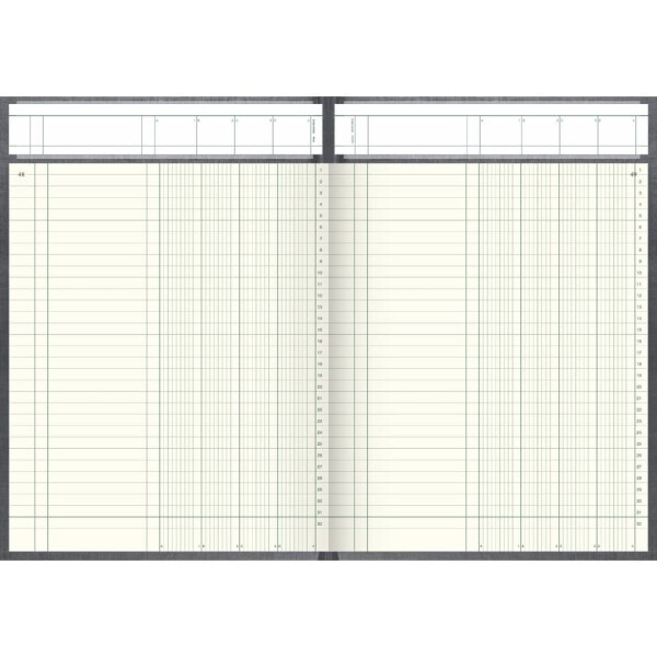 KÖNIG & EBHARDT Spaltenbuch mit Kopfleiste A4, 192 Seiten, mit Seitenzahlen, 4 Spalten, Kunststoff, grau 86-11042