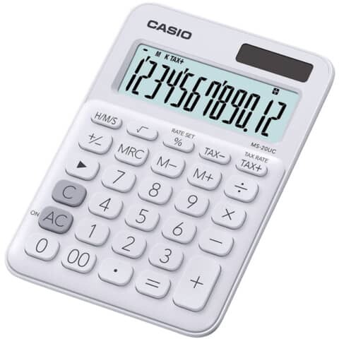 CASIO Tischrechner 12-stellig weiß