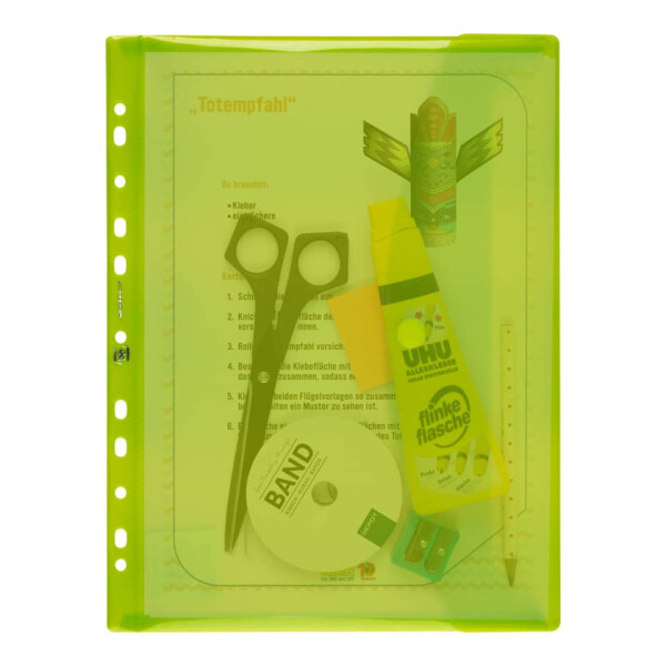 ELBA Dokumententaschen, A4, PP, 0,2 mm, glasklar, blendfrei, dokumentenecht, 6 Stück sortiert 400099574