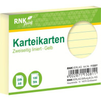 RNK Verlag Karteikarte A8 100 Stück gelb liniert
