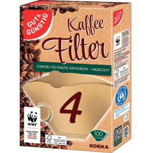 GUT & GÜNSTIG Kaffeefilter Größe 4 100 Stück naturbraun