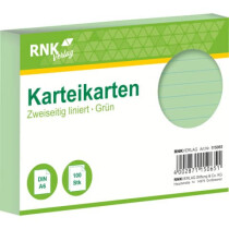RNK Verlag Karteikarte A6 100 Stück grün liniert