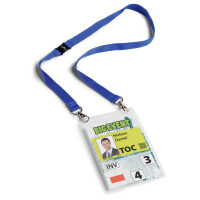 DURABLE Event-Namensschild, mit Textilband, DIN A6, schwarz