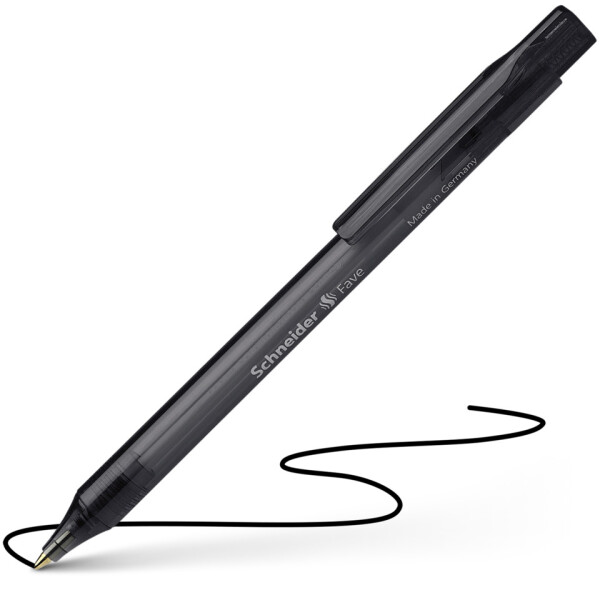 SCHNEIDER Kugelschreiber Fave, Druckmechanik, M, schwarz, Schaftfarbe: schwarz transparent 130401