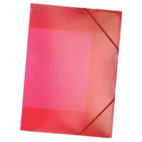 folia Gummizugmappe A3 transparent rot Kunststoff