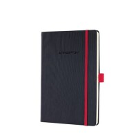 sigel Notizbuch ca. A5 liniert schwarz Red Edition