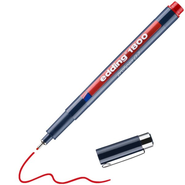 EDDING Pr&auml;zisionsfeinschreiber 1800, 0,7mm, rot 1800-07-002