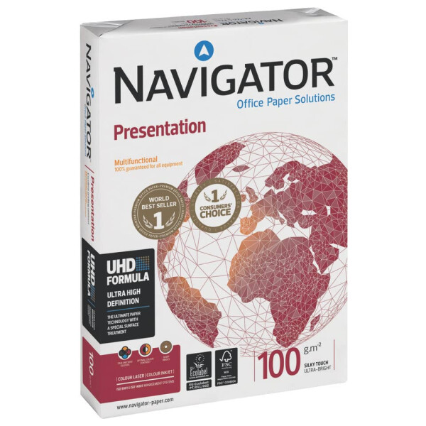NAVIGATOR Kopierpapier Presentation, A4, 100g m&sup2;, 500 Blatt, wei&szlig; N10A4