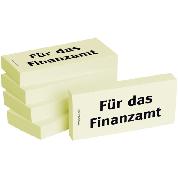 BIZSTIX Haftnotizen "Für das Finanzamt ", 75 x 35 mm, 5x 100 Blatt