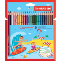 STABILO Farbstifte aquacolor, Kartonetui mit 24 Stiften
