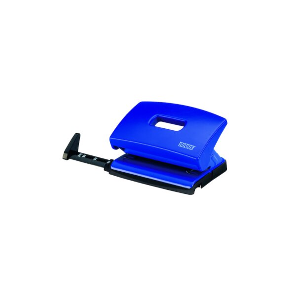 NOVUS Locher C216, 16 Blatt, Anschlagschiene, Kunststoff, blau 025-0379