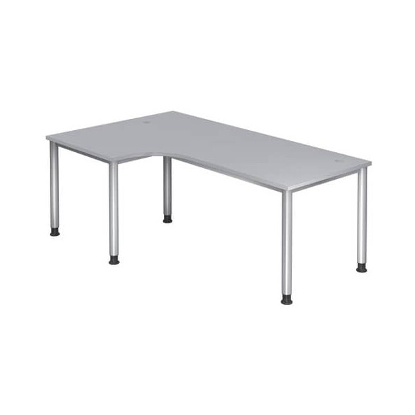 Hammerbacher Schreibtisch Winkeltisch 4-Fuß, 200 x 120 cm, grau