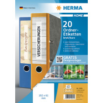 HERMA HOME Ordnerrücken-Etiketten, 192 x 61 mm, weiß