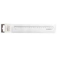 Q-CONNECT Lineal mit Etui, 20cm, transparent KF00586