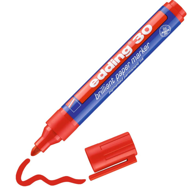 EDDING Brillant-Papiermarker 30, 1,5-3mm, rot 30-002