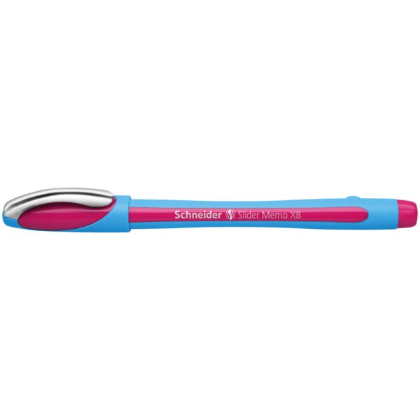 SCHNEIDER Kugelschreiber Slider Memo XB, Kappenmodell, pink, Schaftfarbe: cyan-pink 150209