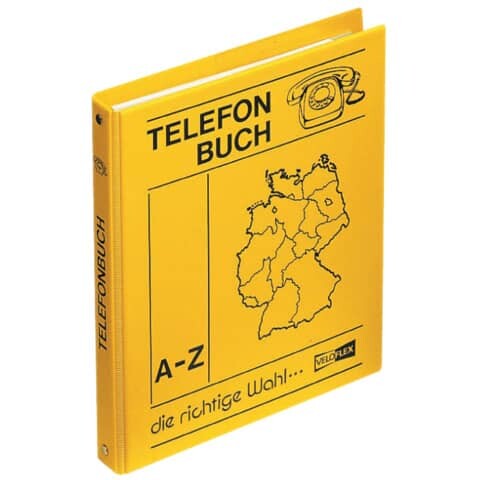 VELOFLEX Telefonringbuch A5 4-Ring-Mechanik 16mm gelb 5158000