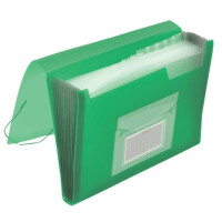 Q-Connect Fächertasche transluzent grün 13tlg.