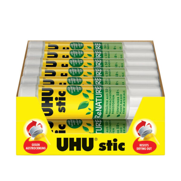 UHU Klebestift stic ReNATURE, ohne L&ouml;sungsmittel, Stiftform mit 21 g 40