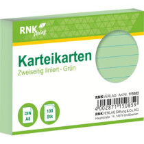 RNK Verlag Karteikarte A8 100 Stück grün liniert