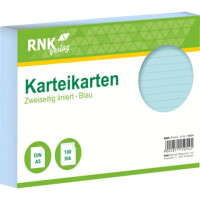 RNK Verlag Karteikarte A5 100 Stück blau liniert