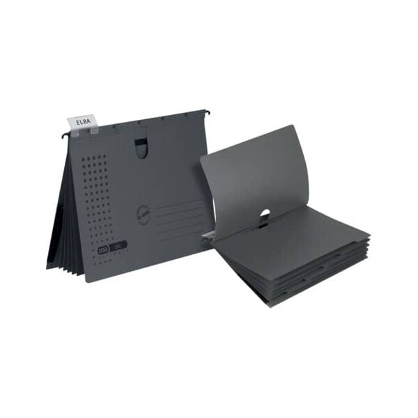 ELBA Organisationshefter chic, Karton (RC) 230 g qm, A4, anthrazit, 5 Stück
