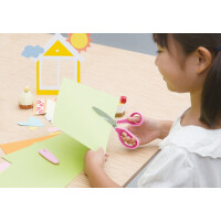 PLUS JAPAN Kinder-Bastelschere FITCUTCURVE KIDS, rund, blau