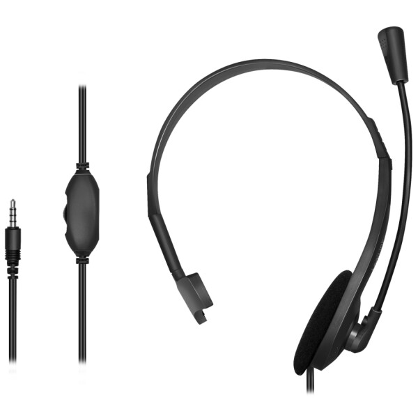 LogiLink Mono Headset, mit Mikrofon, 3,5 mm Klinkenstecker