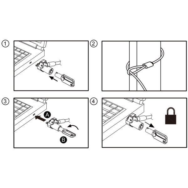 LogiLink Nano-Slot-Notebookschloss, mit 2 Schlüsseln