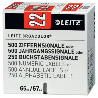 LEITZ Jahressignal Orgacolor "22", auf Streifen, rot