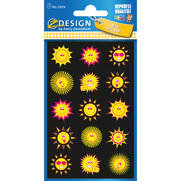 AVERY Zweckform ZDesign KIDS Neon-Sticker "Sonne"