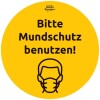 AVERY Zweckform Hinweisetiketten "Bitte Mundschutz benutzen", A4, Ø 200 mm, 12 Bogen 12 Etiketten, gelb, schwarz