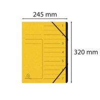 EXACOMPTA Ordnungsmappe mit Gummizug, innen schwarz, 7 Fächer, A4 gelb 540709E