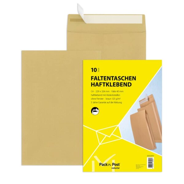 50 St. B4 Faltenversandtaschen Fadenverstärkt braun Stehboden und 40 mm 50 St. B4 Faltenversandtaschen Fadenverstärkt braun Stehboden und 40 mm