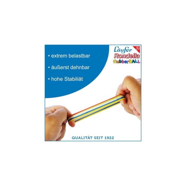 L&Auml;UFER Gummib&auml;nder Rondella Rubberball, ca. &Oslash; 60 mm, bunt, ca. 200 B&auml;nder 50960
